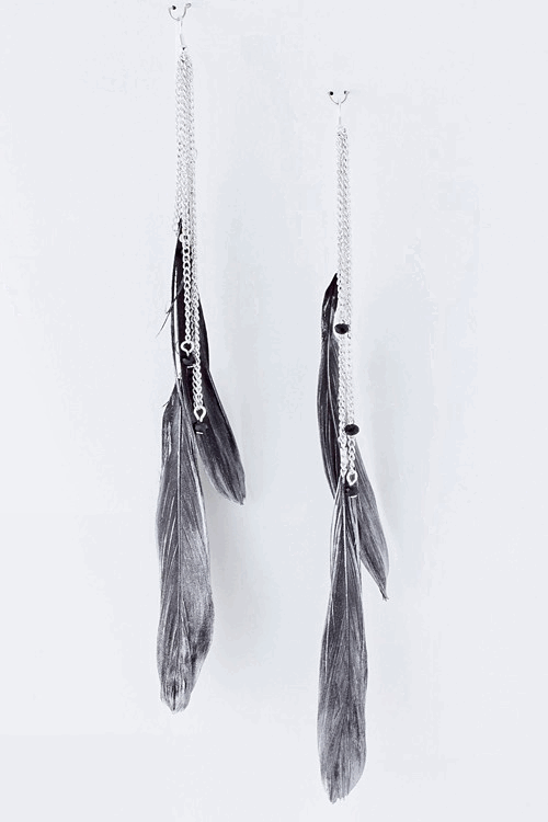 Silver Dipped Feather Earring
